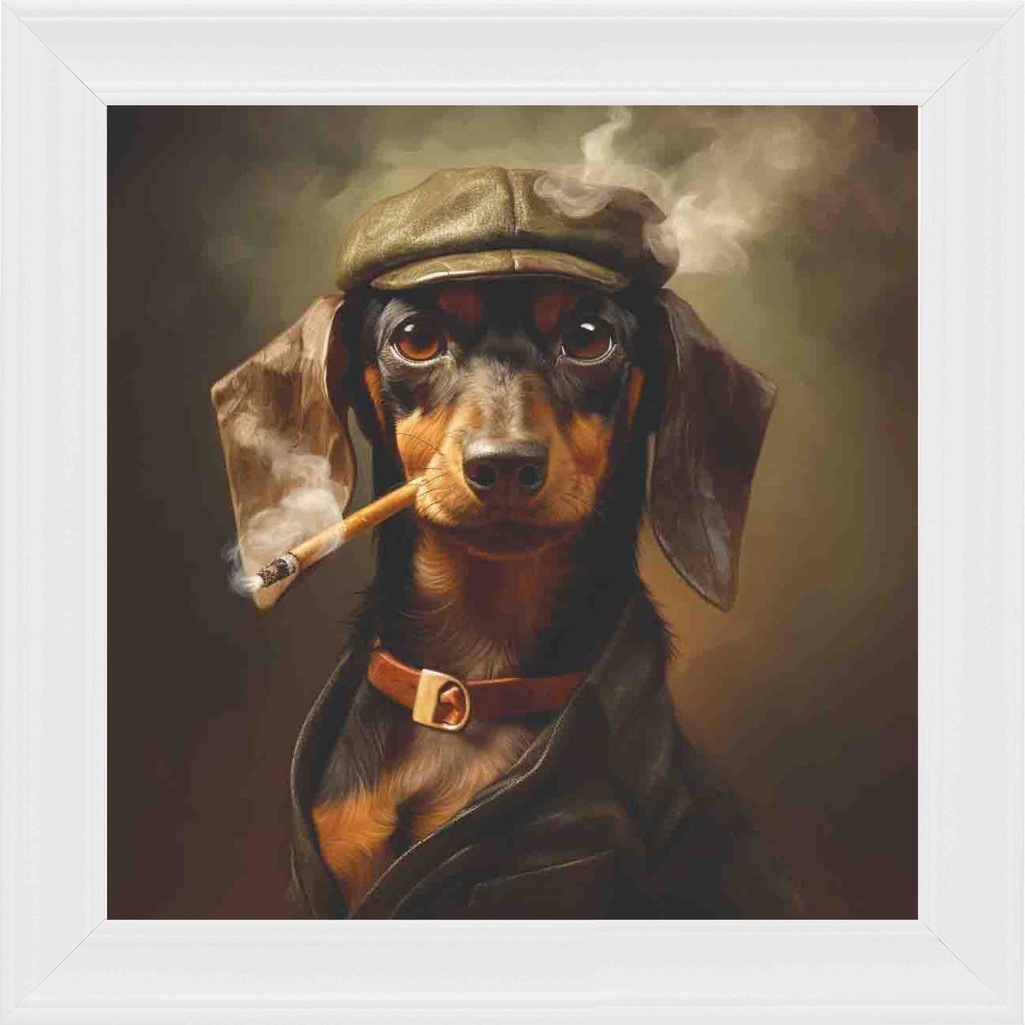 Aviator Sausage Smoking Framed Wall Art