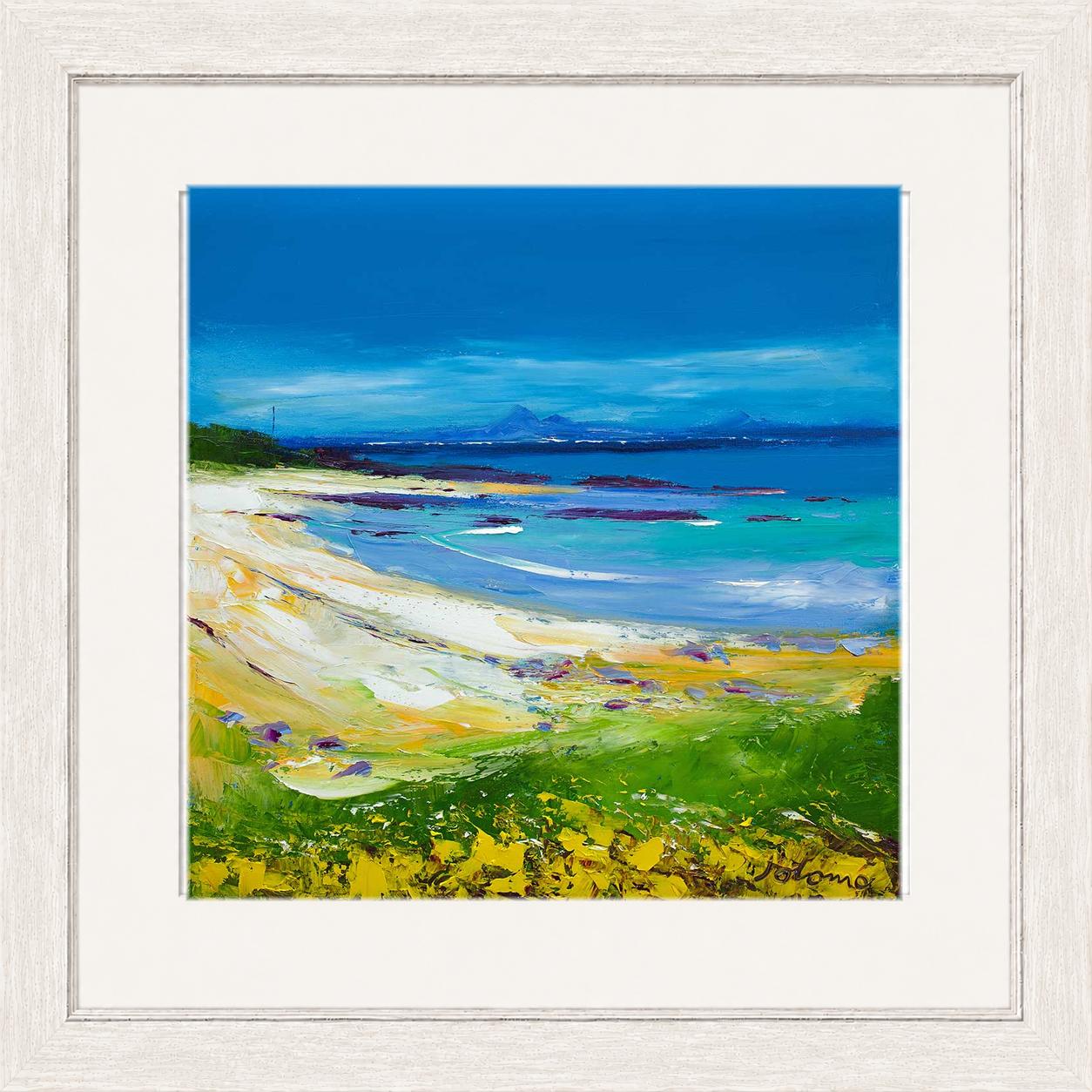 Balnahard Beach, Isle of Colonsay Looking to Mull by Jolomo - Scottish coastal landscape artwork framed wall art print, product image 25