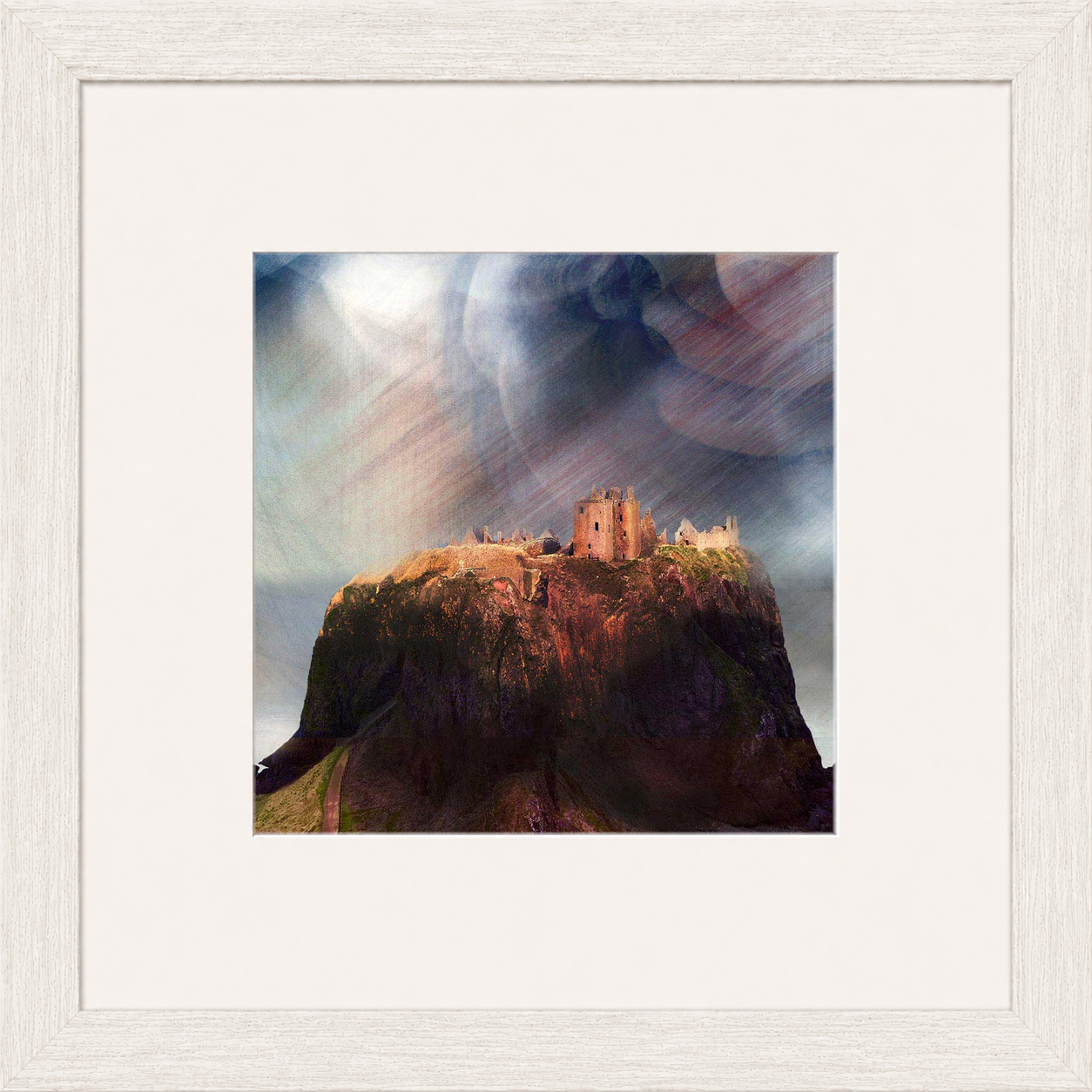 Dunnottar Castle by Esther Cohen framed wall art print showing the clifftop Scottish ruins above the sea