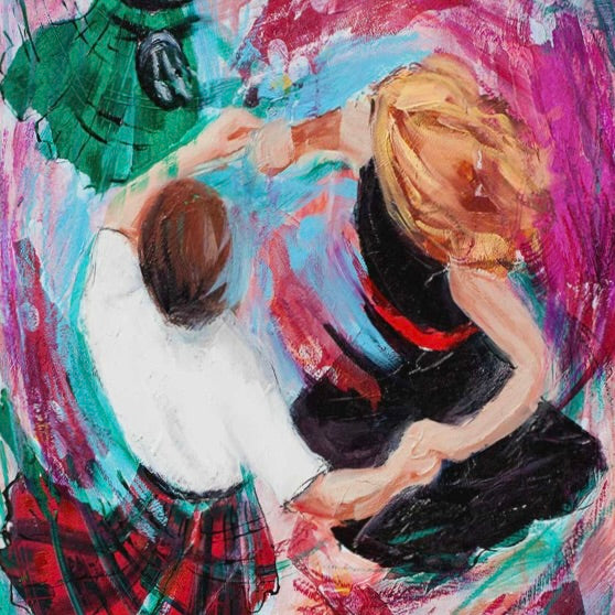 Flyin Roon Ceilidh Dancers by Janet McCrorie