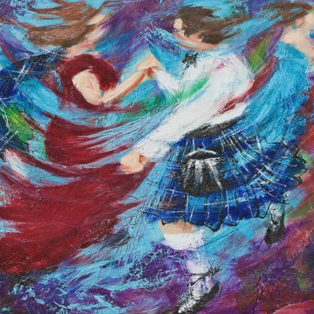 Jig Time Ceilidh Dancers by Janet McCrorie