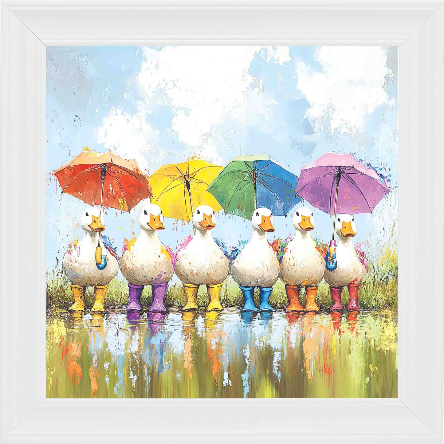 Quack Weather Framed Wall Art - White