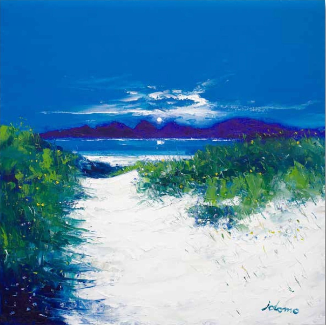 Beach Path, Luskentyre, isle of Harris by John Lowrie Morrison (JOLOMO) Framed Art