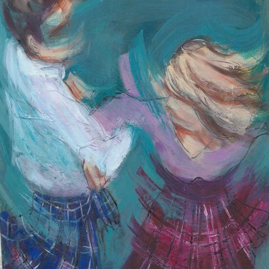 Spin Ceilidh Dancers by Janet McCrorie