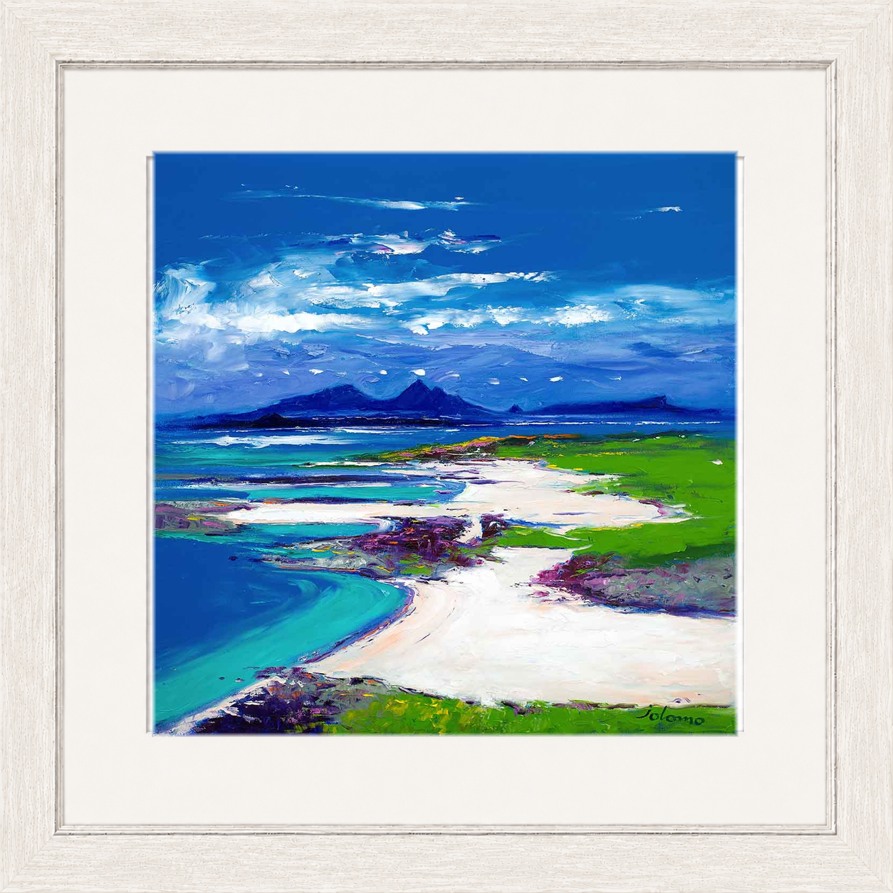 Summerlight, Sanna Bay, Ardnamurchan by Jolomo - Scottish coastal landscape artwork framed wall art print, product image 25