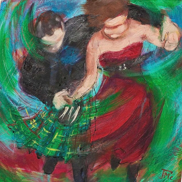 Swirlin Forward Ceilidh Dancers by Janet McCrorie