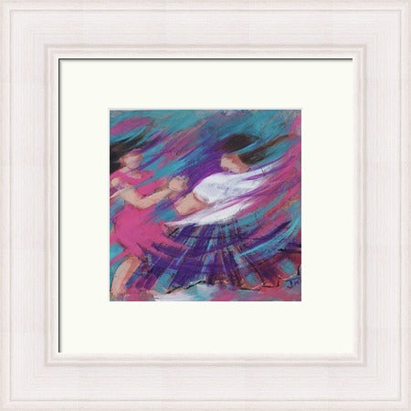 Streaky Pink Ceilidh Dancers by Janet McCrorie