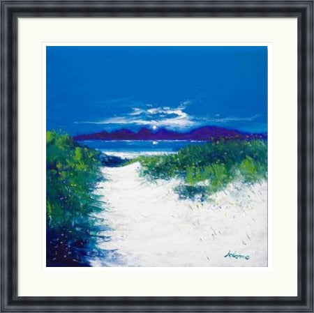 Beach Path, Luskentyre, isle of Harris by John Lowrie Morrison (JOLOMO) Framed Art