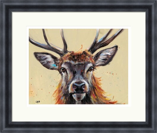 Huey Stag Print by Louise Brown
