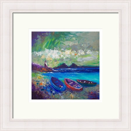 Big Storm Over the Loch, Indaal Light, Islay by John Lowrie Morrison (Jolomo) Framed Art