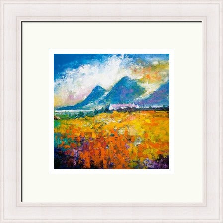 Heatherhouses, Islay looking to the Paps of Jura by John Lowrie Morrison (Jolomo) Framed Art