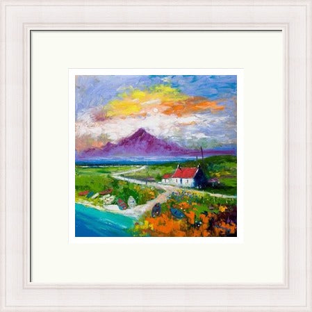 Creels and Beached Boats, The Uists by Jolomo - Scottish coastal harbour artwork framed wall art print, product image 26