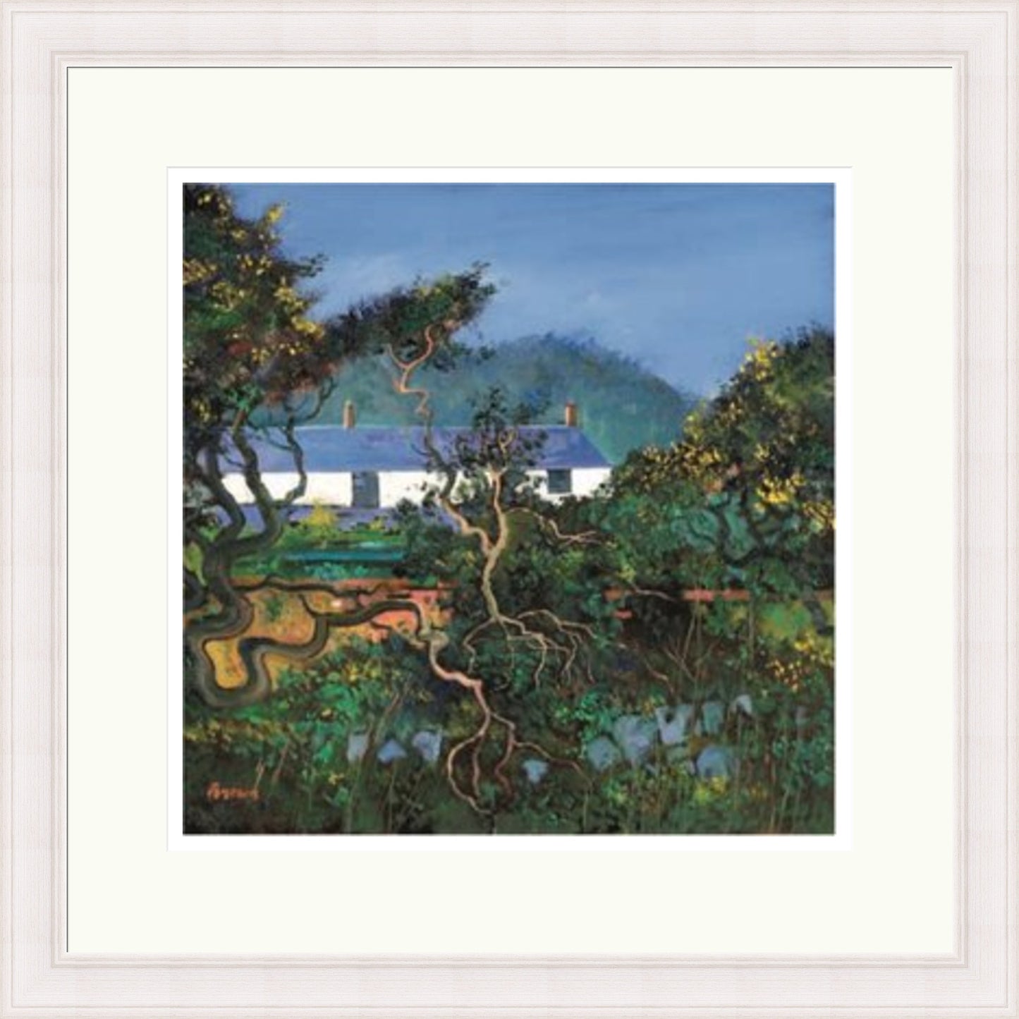 Cottages with Gorse Bushes (Signed Limited Edition) by Davy Brown