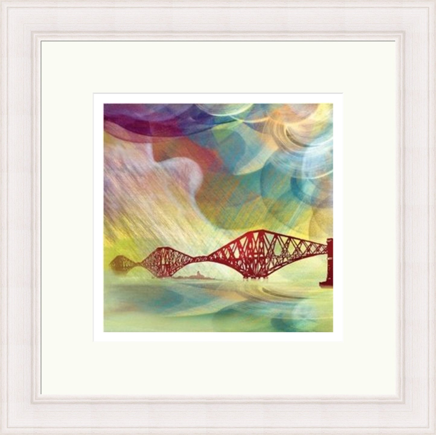Tartan Skies Over Forth Rail Bridge by Esther Cohen