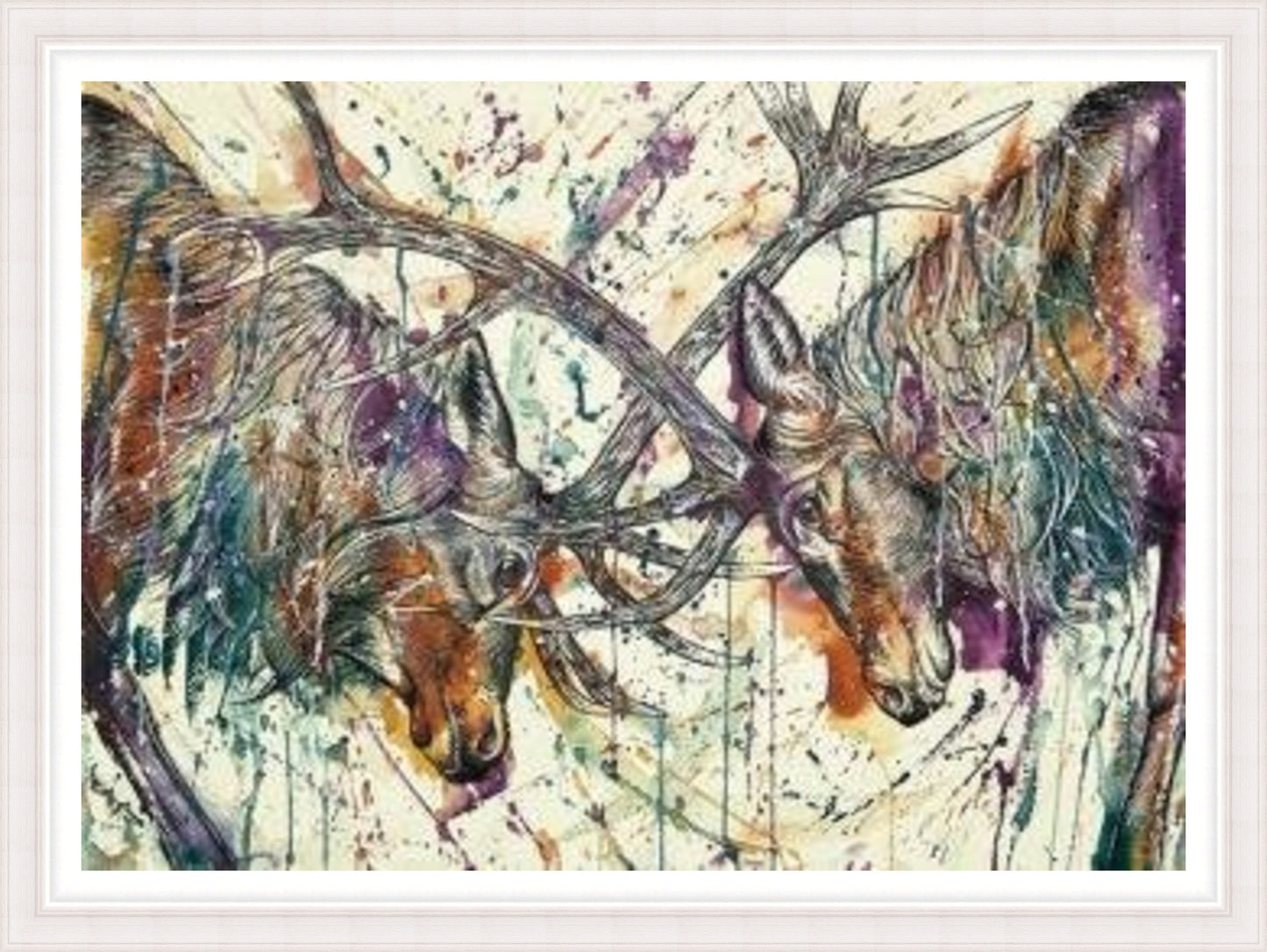 The Clash Stags Art Print by Tori Ratcliffe