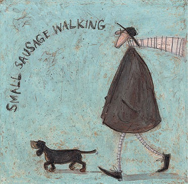 Small Sausage Walking by Sam Toft framed sam toft wall art print - alternate product image 2