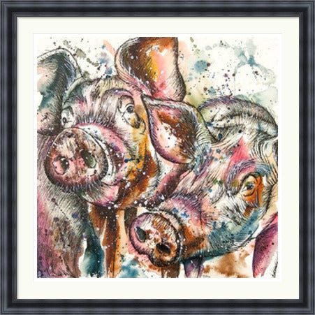 Bonnie and Clyde Pigs Art Print by Tori Ratcliffe