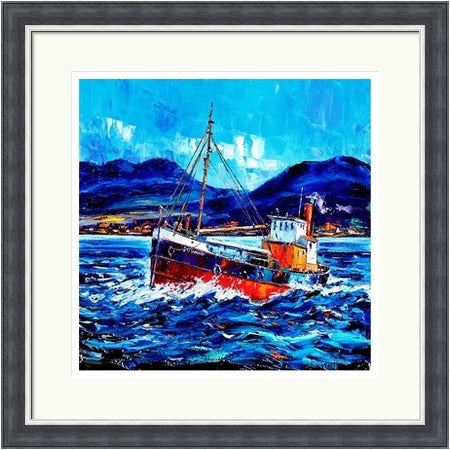 Puffer Passing Ardnamurchan Signed Limited Edition) by Jean Feeney