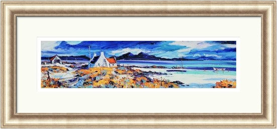 Boats on the Rocky Shore, Ardnamurchan (Signed Limited Edition) by Jean Feeney