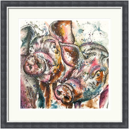Bonnie and Clyde Pigs Art Print by Tori Ratcliffe