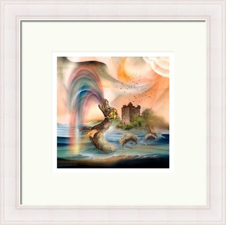 Nessie Goes For A Swim, Urquhart Castle by Esther Cohen