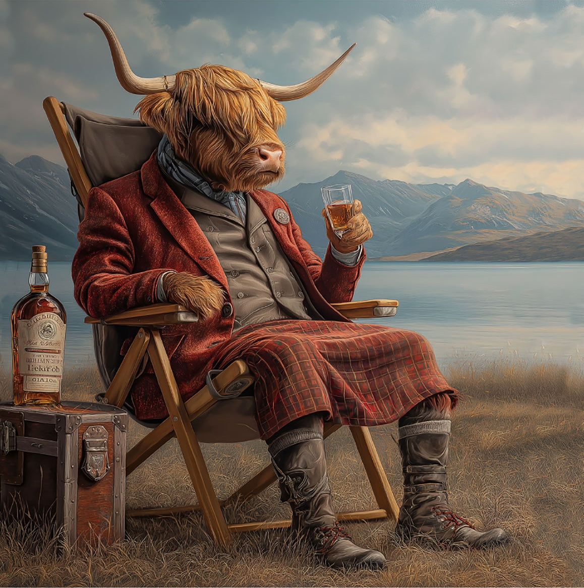 A Dram by the Loch by by the Highland Cow Collective