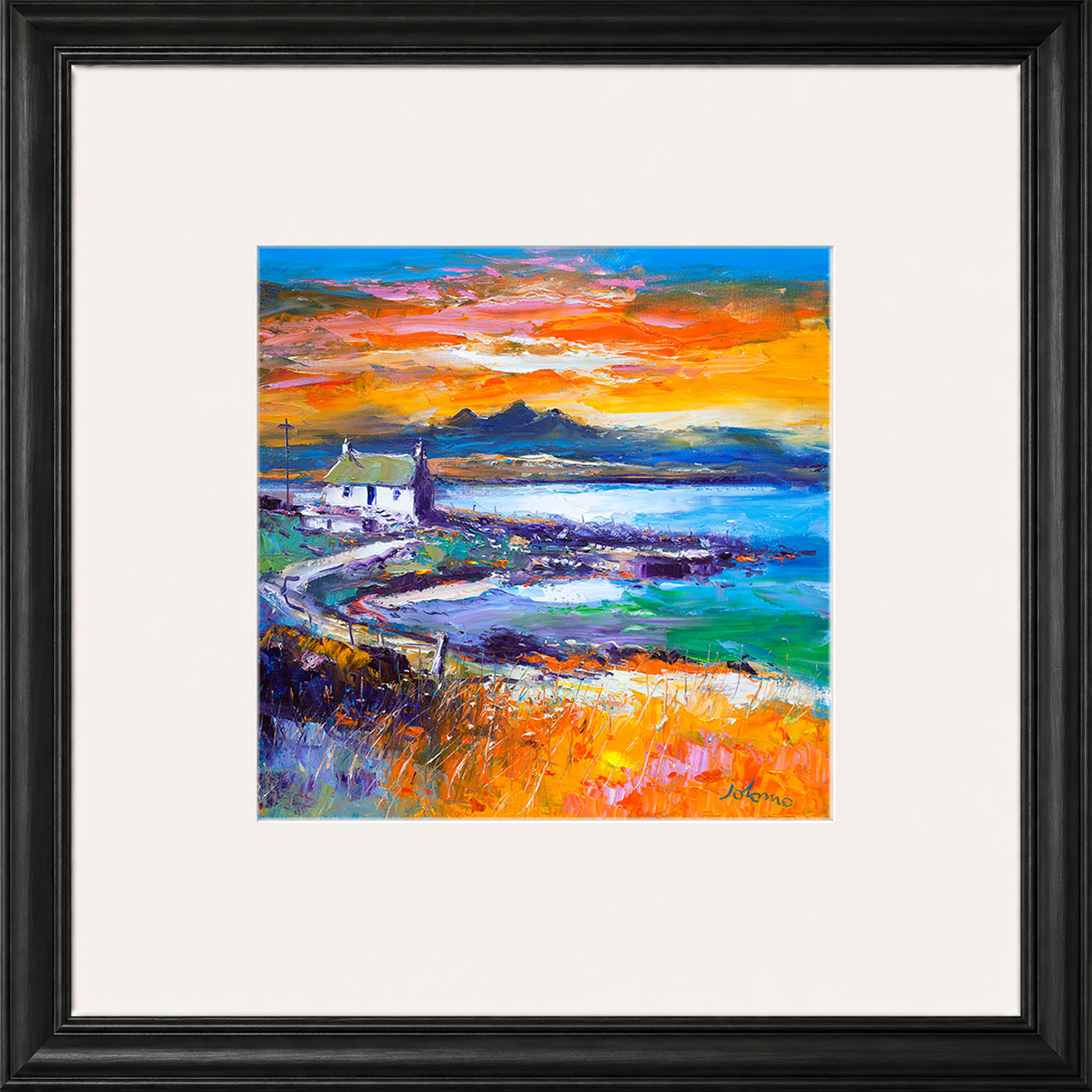 A Jura Sunset, Port Nan Gallan by Jolomo - Scottish landscape artwork framed wall art print, product image 3