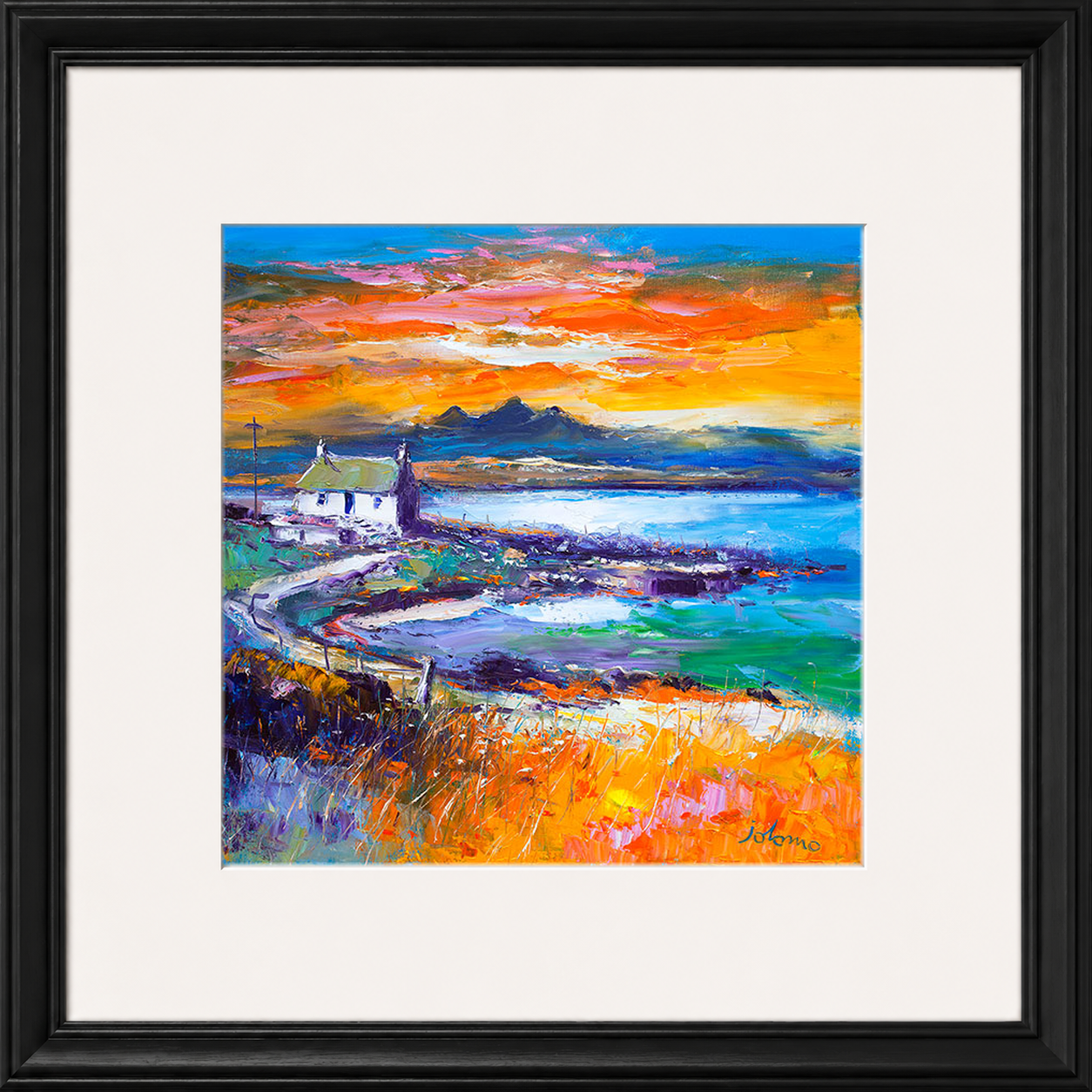 A Jura Sunset, Port Nan Gallan by Jolomo - Scottish landscape artwork framed wall art print, product image 9