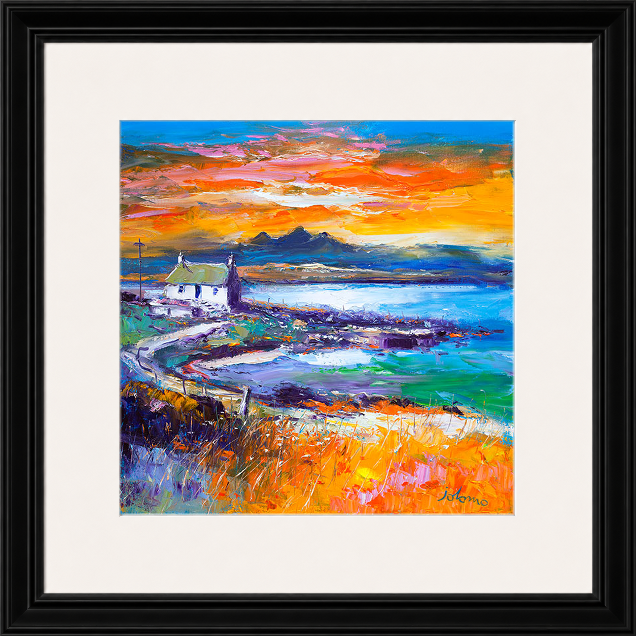 A Jura Sunset, Port Nan Gallan by Jolomo - Scottish landscape artwork framed wall art print, product image 15