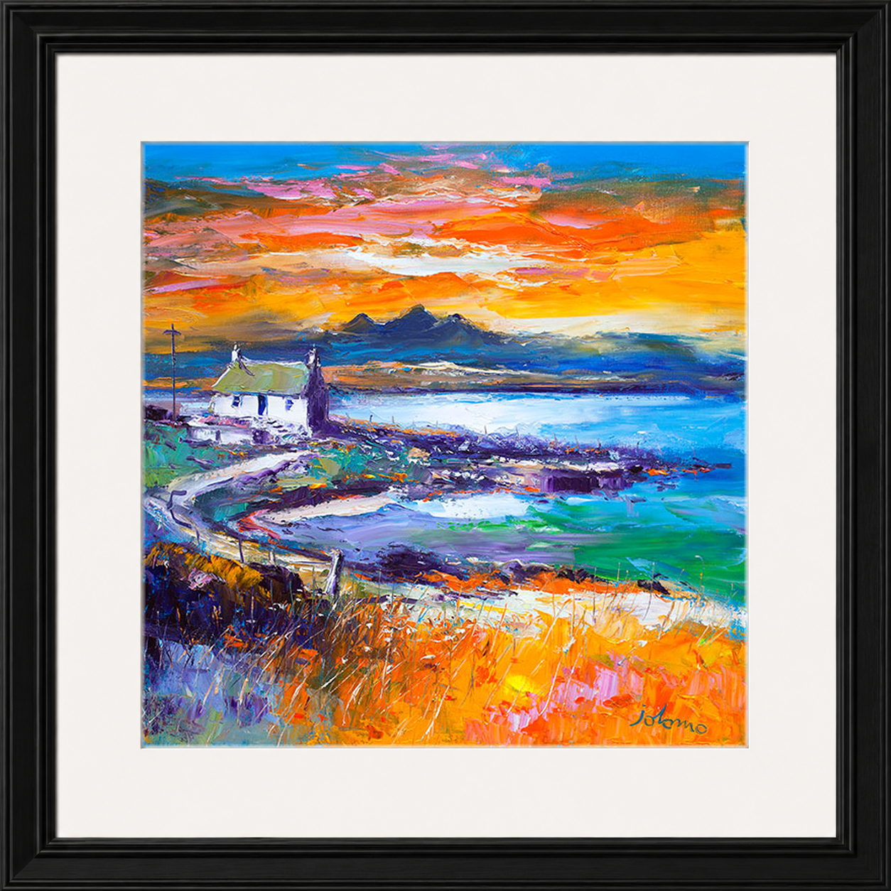 A Jura Sunset, Port Nan Gallan by Jolomo - Scottish landscape artwork framed wall art print, product image 21