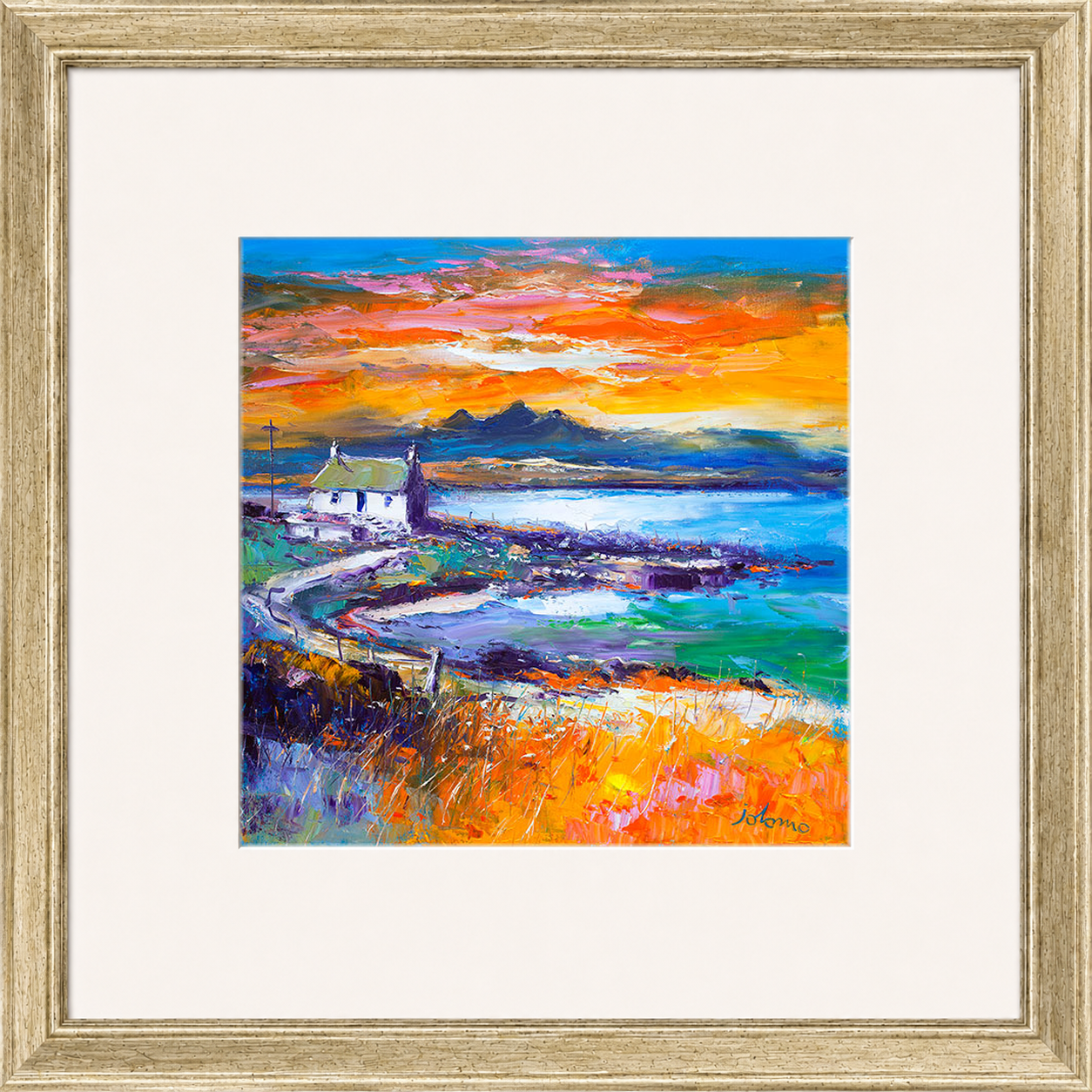 A Jura Sunset, Port Nan Gallan by Jolomo - Scottish landscape artwork framed wall art print, product image 12