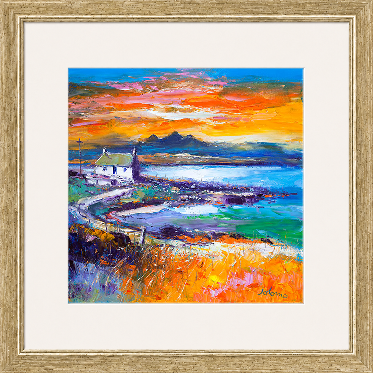 A Jura Sunset, Port Nan Gallan by Jolomo - Scottish landscape artwork framed wall art print, product image 18