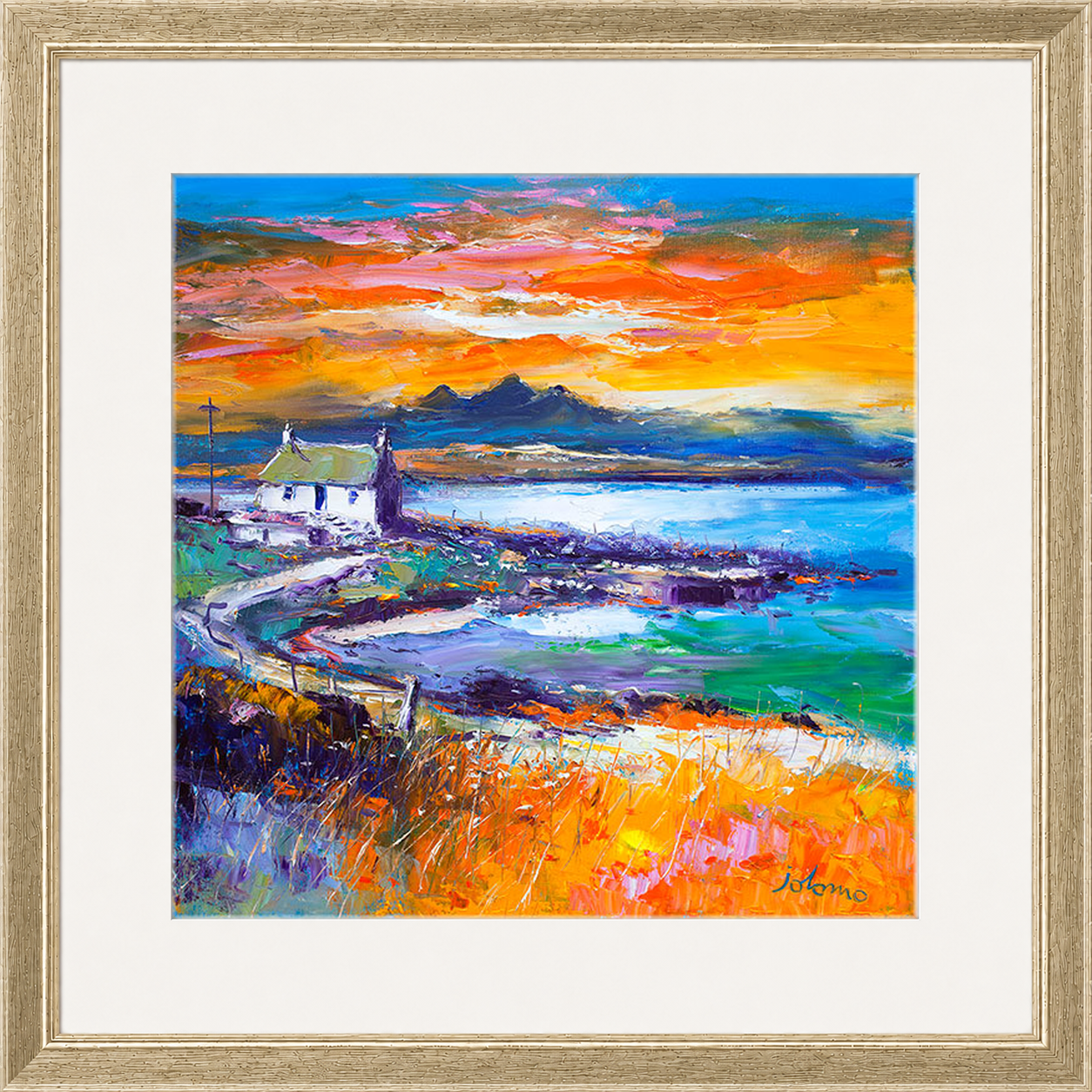 A Jura Sunset, Port Nan Gallan by Jolomo - Scottish landscape artwork framed wall art print, product image 24