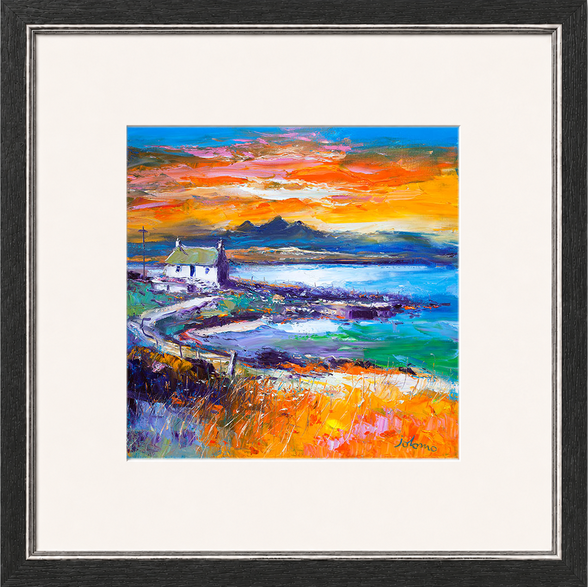 A Jura Sunset, Port Nan Gallan by Jolomo - Scottish landscape artwork framed wall art print, product image 8