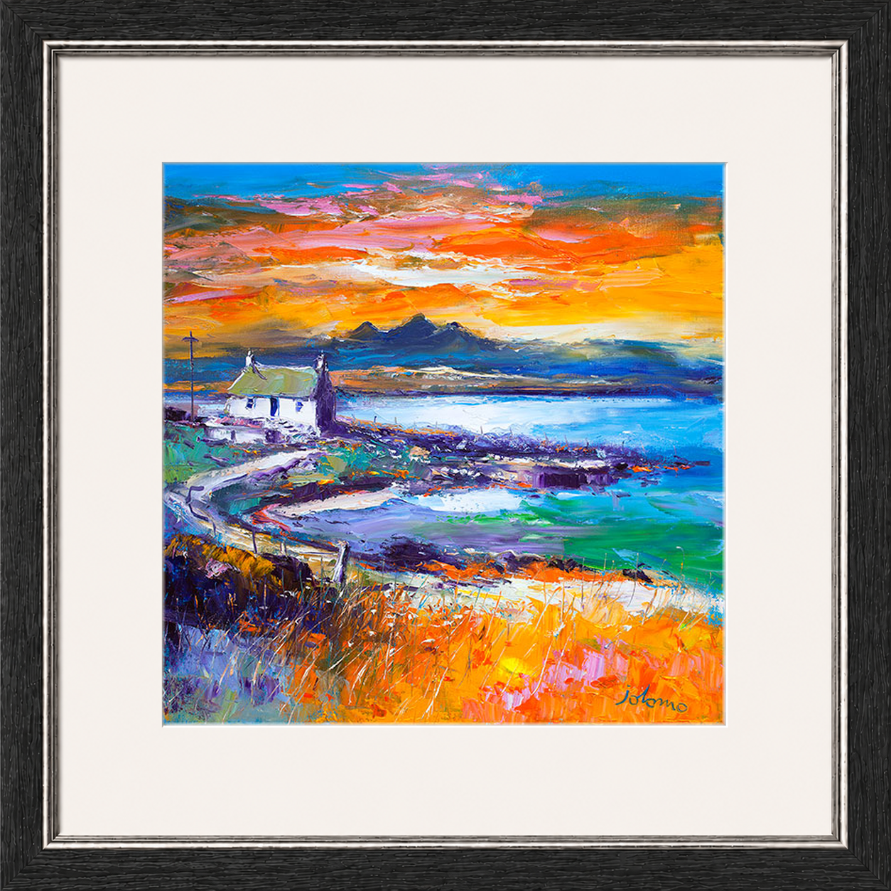 A Jura Sunset, Port Nan Gallan by Jolomo - Scottish landscape artwork framed wall art print, product image 14