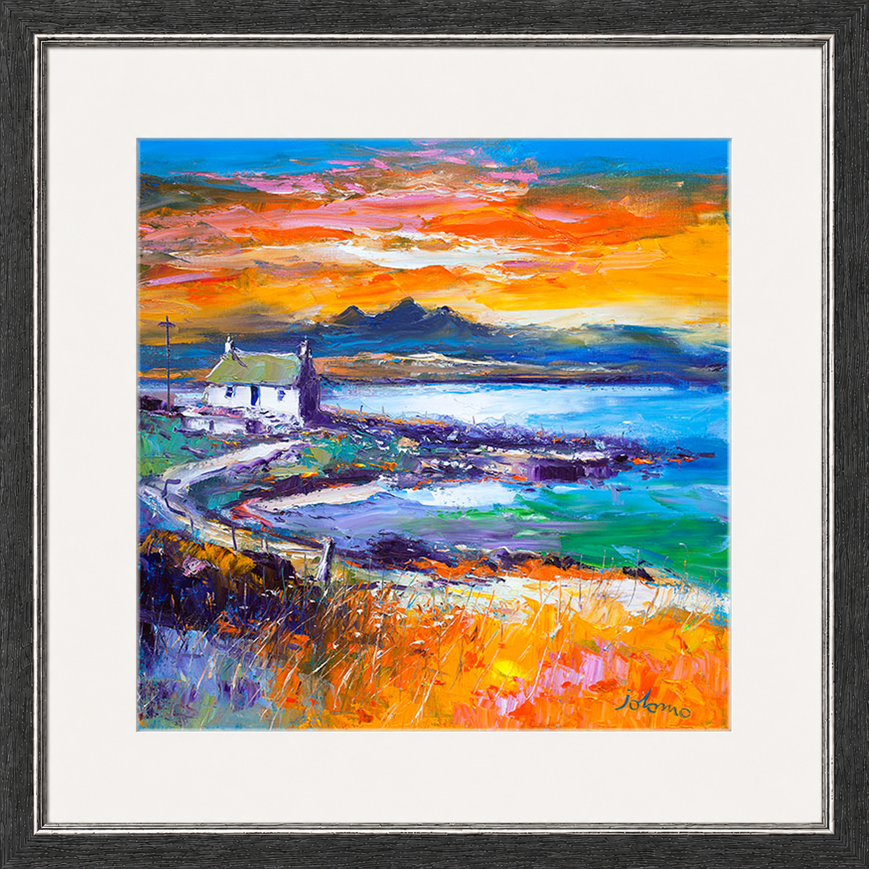 A Jura Sunset, Port Nan Gallan by Jolomo - Scottish landscape artwork framed wall art print, product image 20