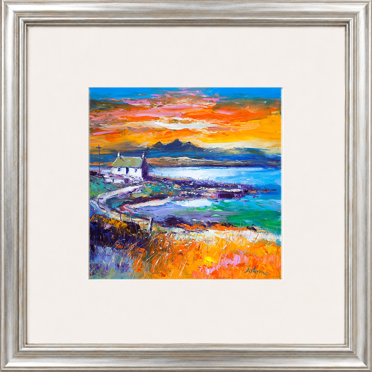 A Jura Sunset, Port Nan Gallan by Jolomo - Scottish landscape artwork framed wall art print, product image 5