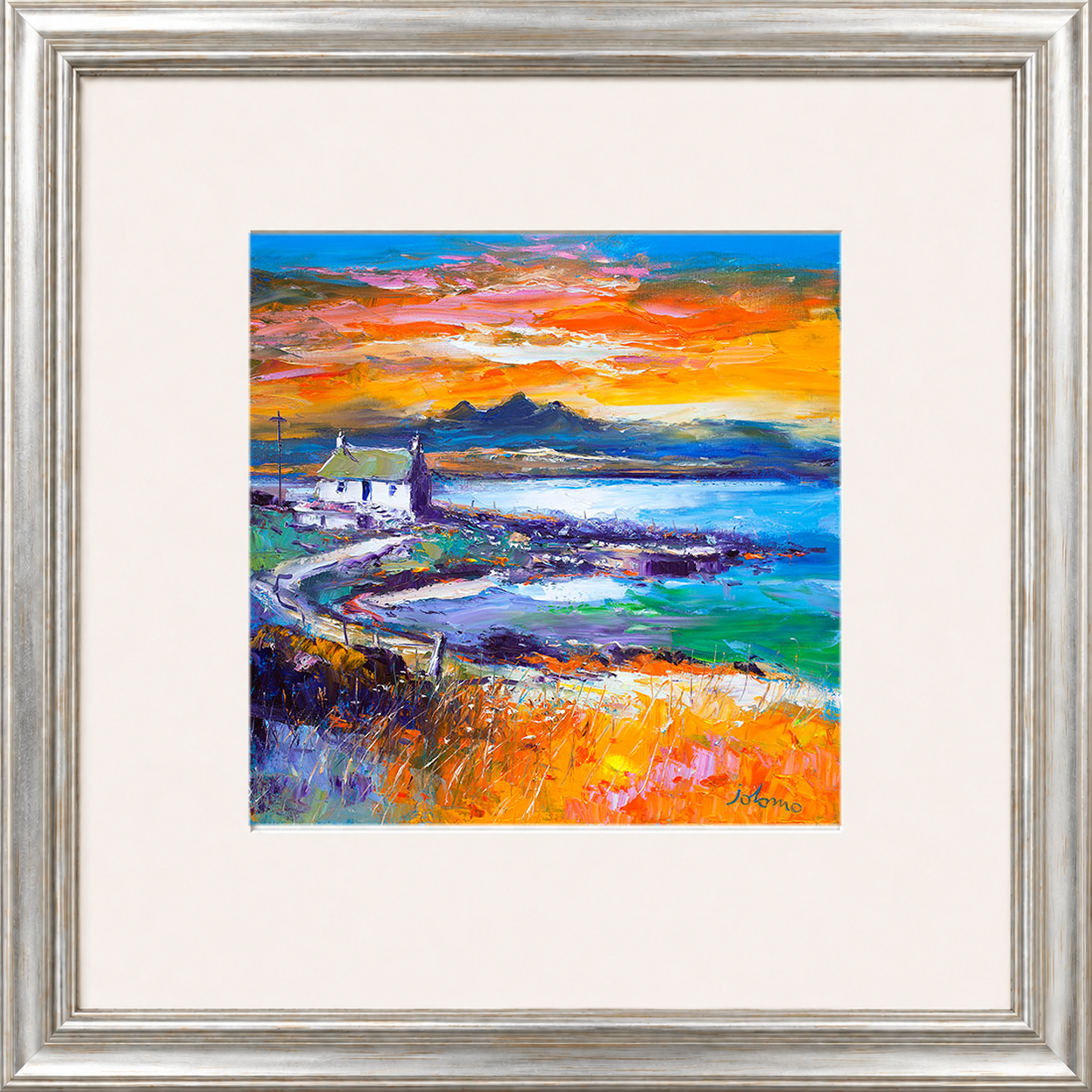 A Jura Sunset, Port Nan Gallan by Jolomo - Scottish landscape artwork framed wall art print, product image 11