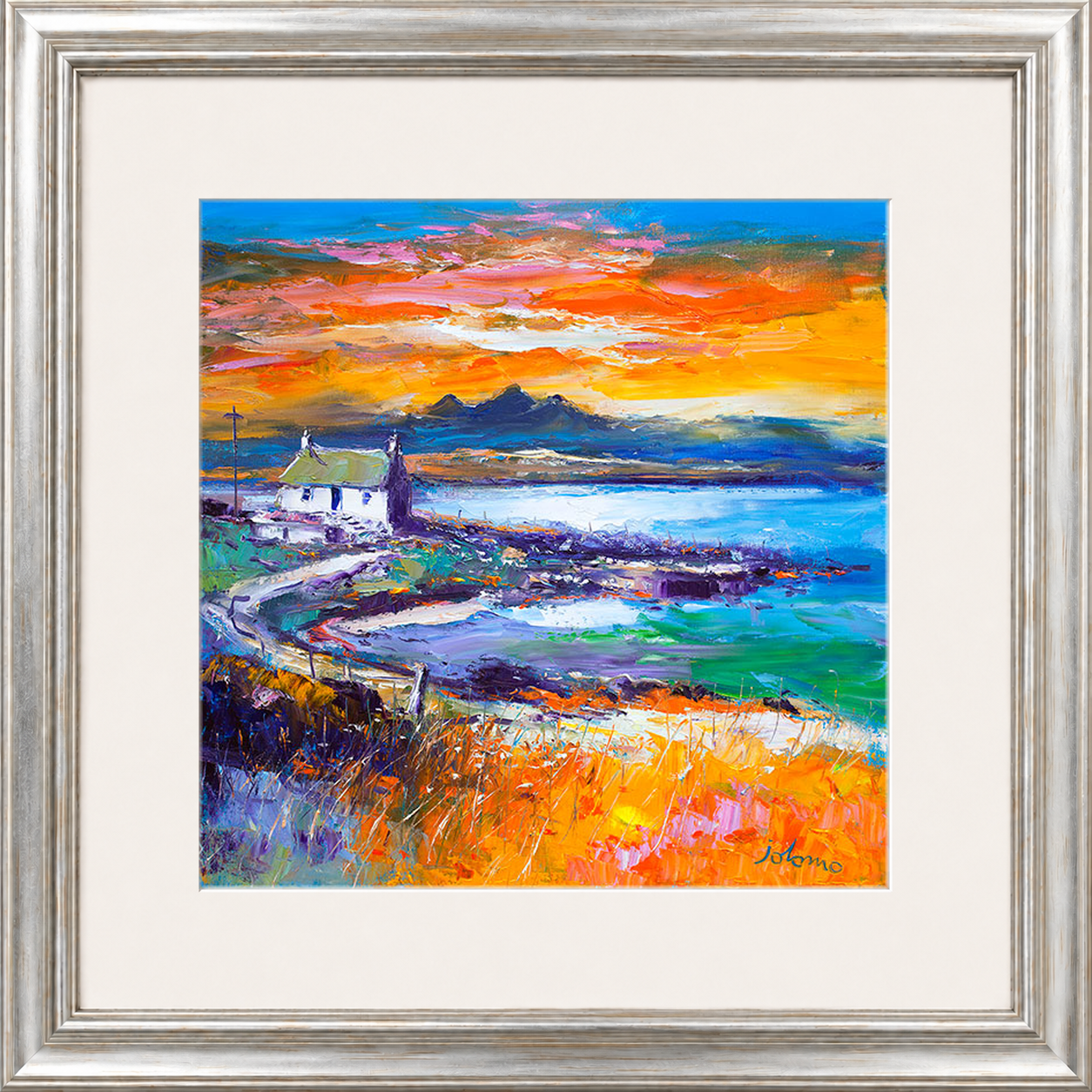 A Jura Sunset, Port Nan Gallan by Jolomo - Scottish landscape artwork framed wall art print, product image 17