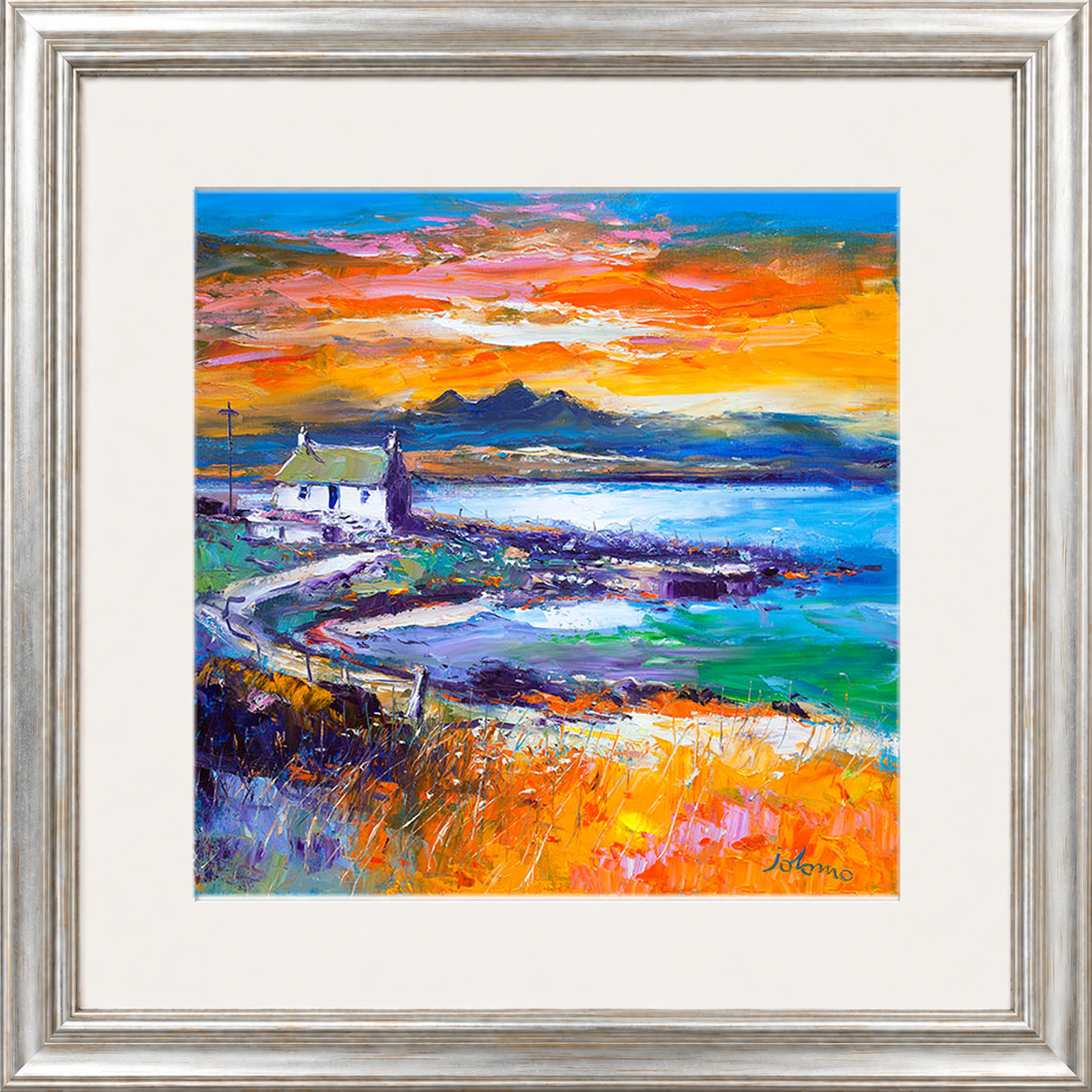 A Jura Sunset, Port Nan Gallan by Jolomo - Scottish landscape artwork framed wall art print, product image 23