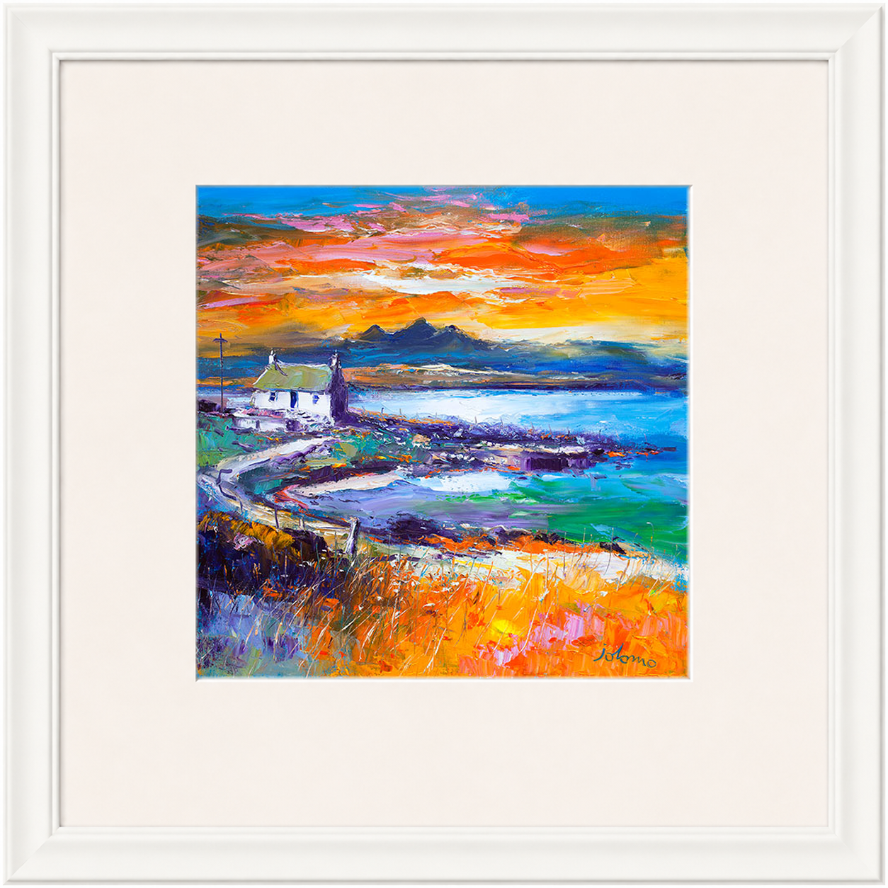 A Jura Sunset, Port Nan Gallan by Jolomo - Scottish landscape artwork framed wall art print, product image 10