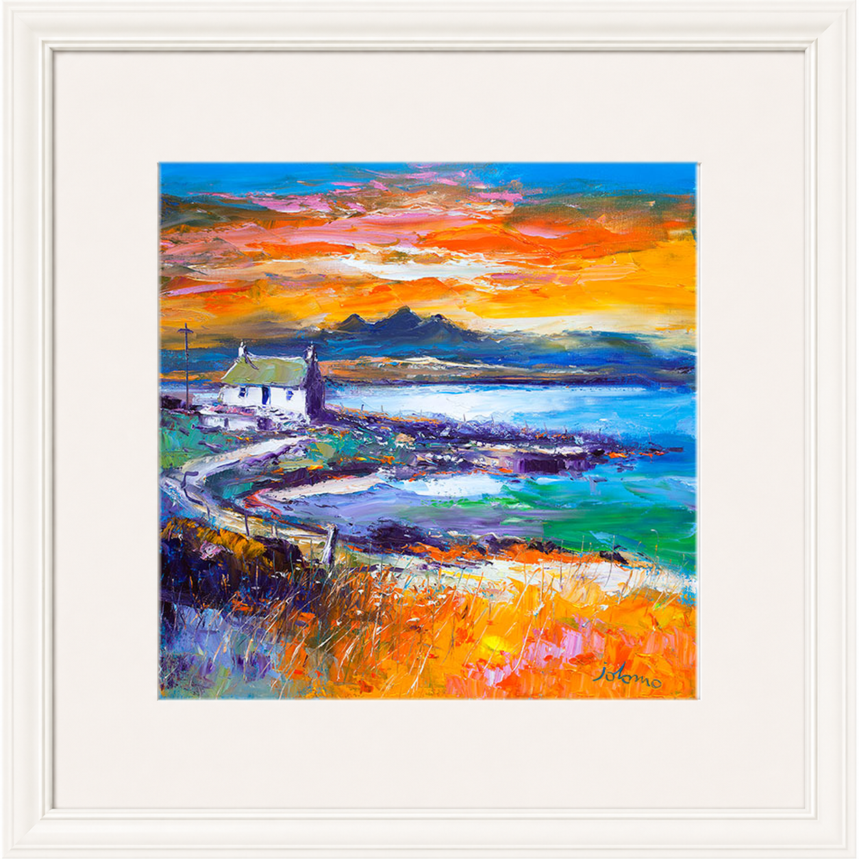 A Jura Sunset, Port Nan Gallan by Jolomo - Scottish landscape artwork framed wall art print, product image 16