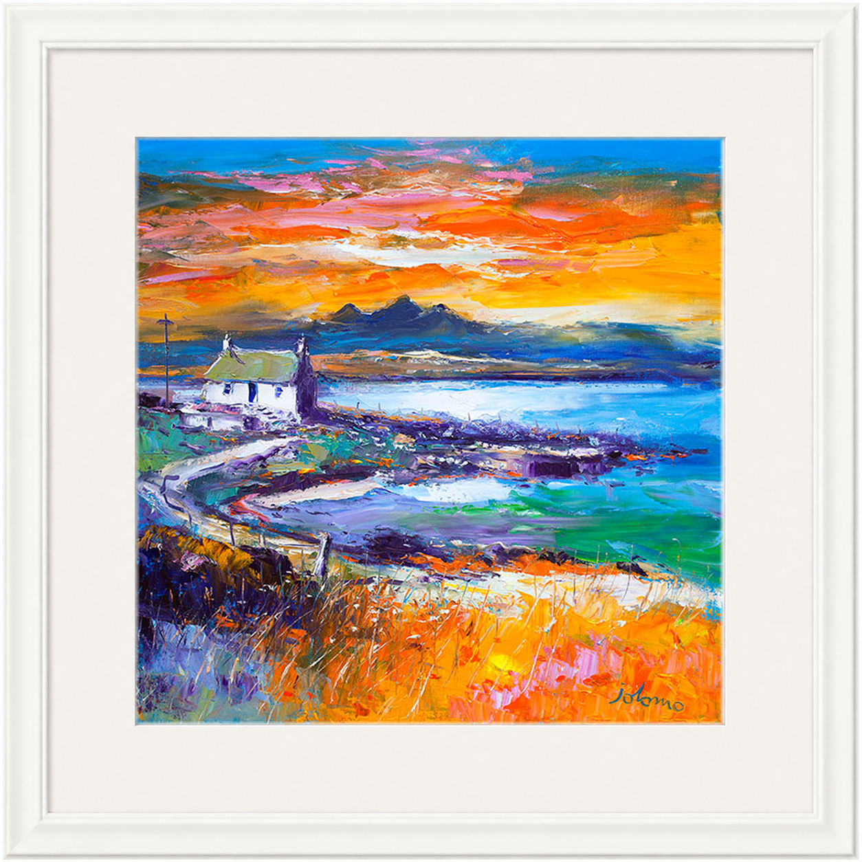 A Jura Sunset, Port Nan Gallan by Jolomo - Scottish landscape artwork framed wall art print, product image 22