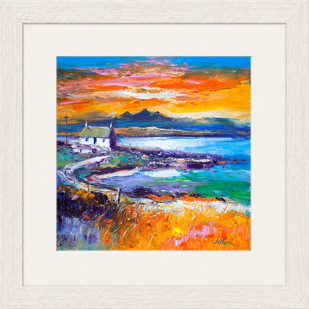 A Jura Sunset, Port Nan Gallan by Jolomo - Scottish landscape artwork framed wall art print, product image 19