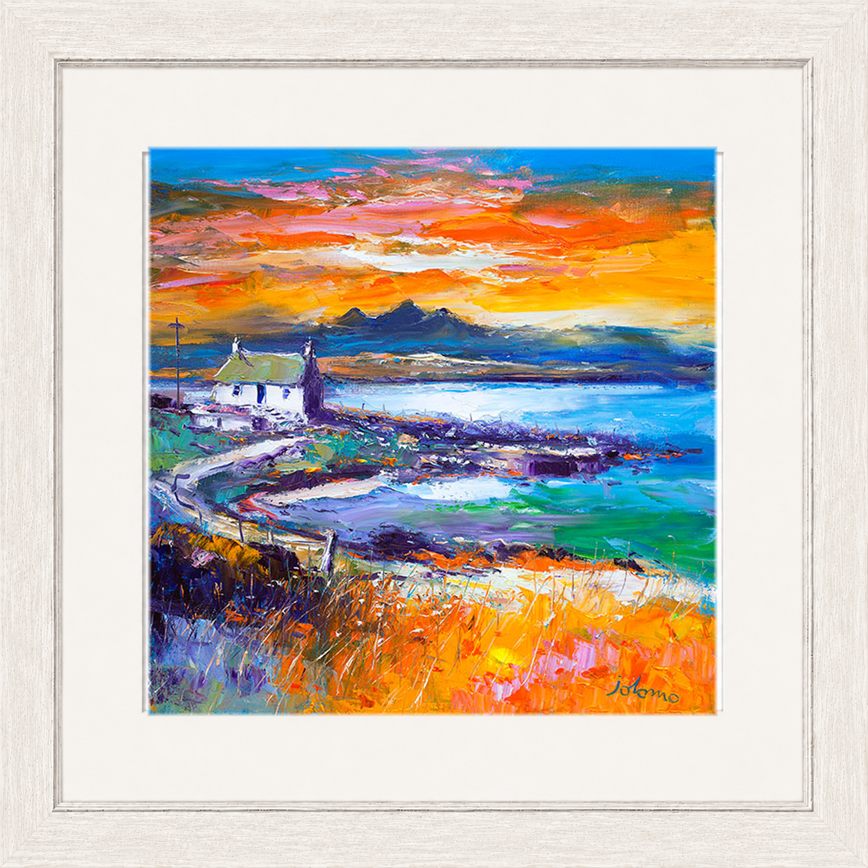 A Jura Sunset, Port Nan Gallan by Jolomo - Scottish landscape artwork framed wall art print, product image 25