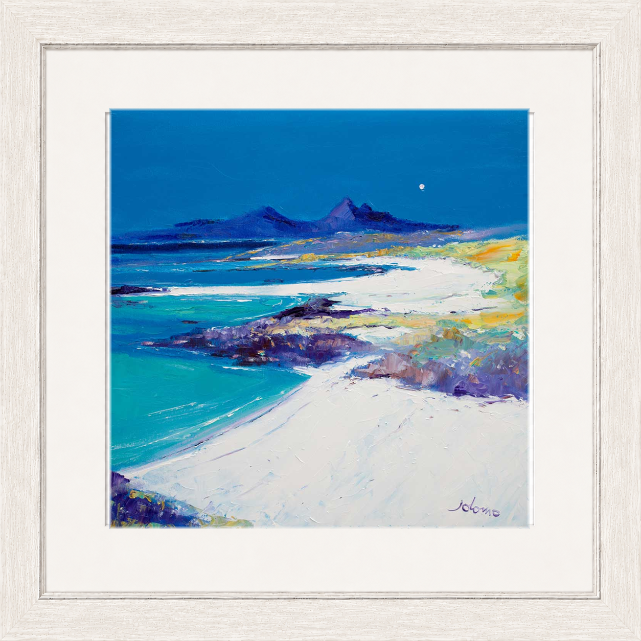 A Summer Moon Sanna Bay by Jolomo - Scottish coastal landscape artwork framed wall art print, product image 25