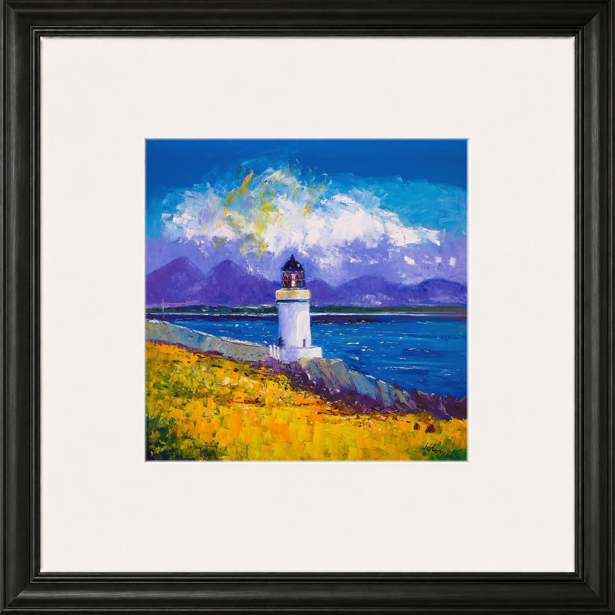 A Summer Squall, Rubh-an-Duin Lighthouse, Isle of Islay by Jolomo - Scottish lighthouse coastal artwork framed wall art print, product image 3