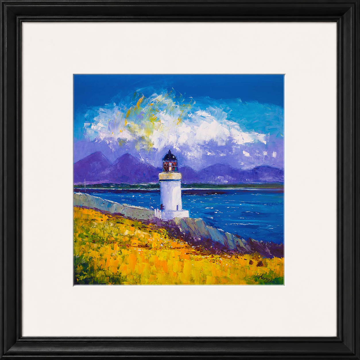 A Summer Squall, Rubh-an-Duin Lighthouse, Isle of Islay by Jolomo - Scottish lighthouse coastal artwork framed wall art print, product image 9