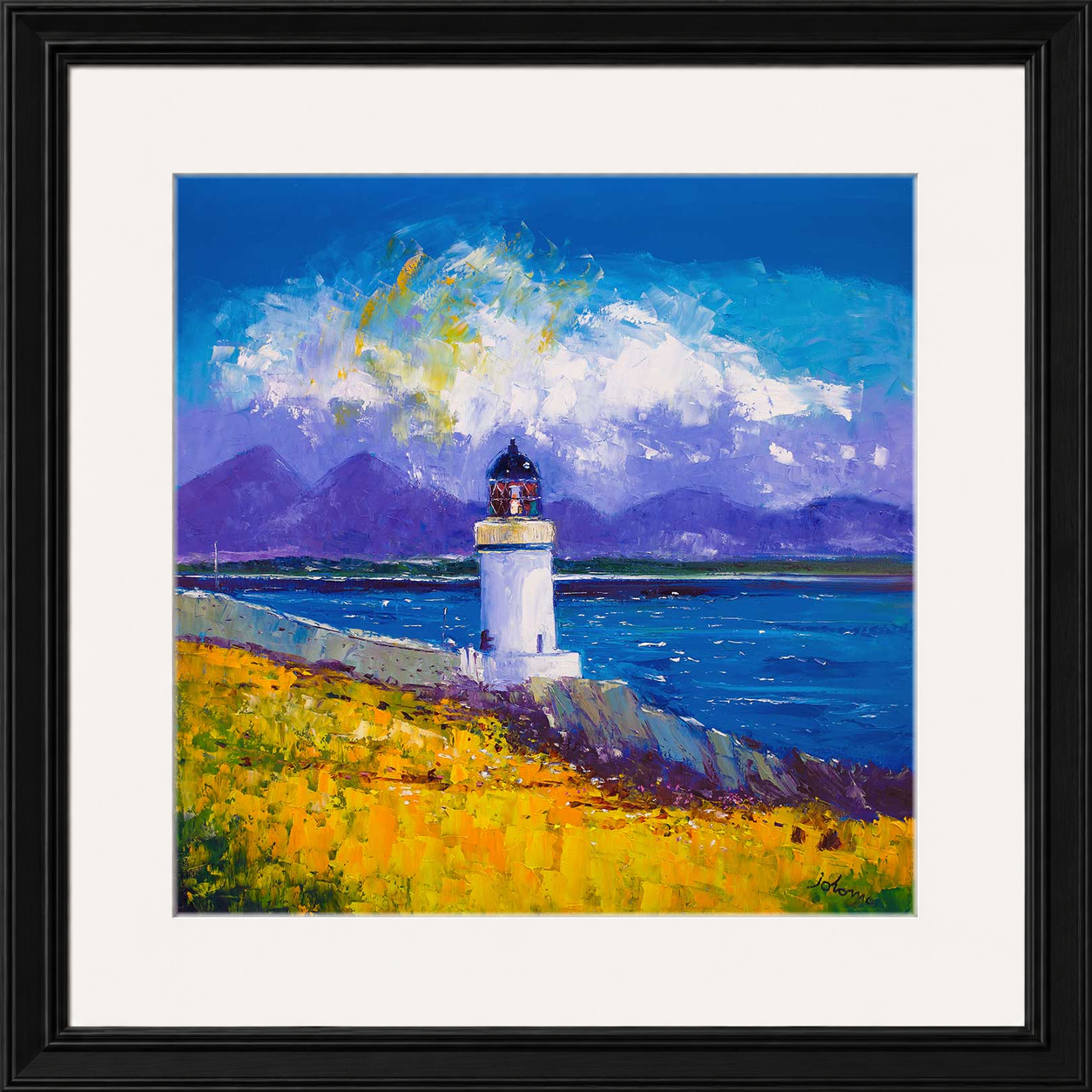 A Summer Squall, Rubh-an-Duin Lighthouse, Isle of Islay by Jolomo - Scottish lighthouse coastal artwork framed wall art print, product image 21