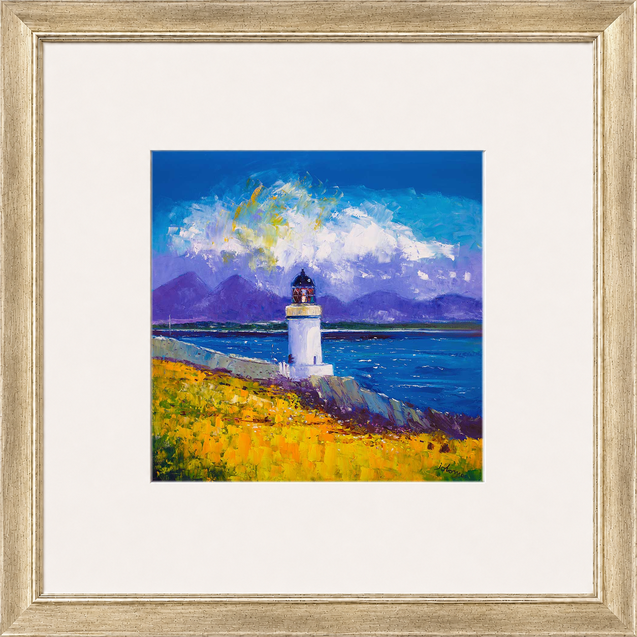 A Summer Squall, Rubh-an-Duin Lighthouse, Isle of Islay by Jolomo - Scottish lighthouse coastal artwork framed wall art print, product image 6